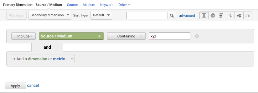 analytics advanced search screenshot
