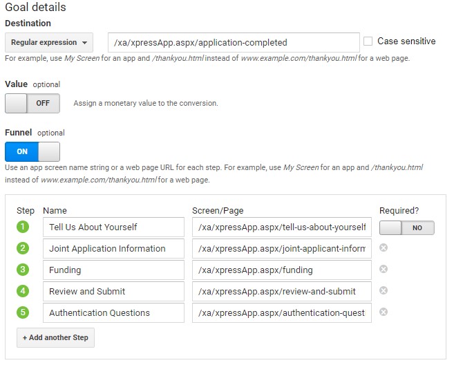 Google Analytics goal setup