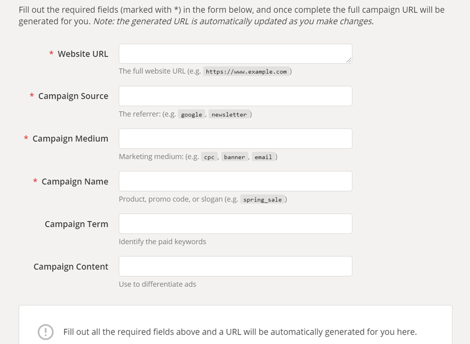 Google URL Campaign Builder Tool