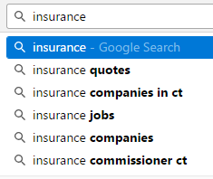 Insurance Search Results on Google