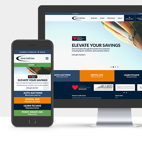 atomic credit union responsive website
