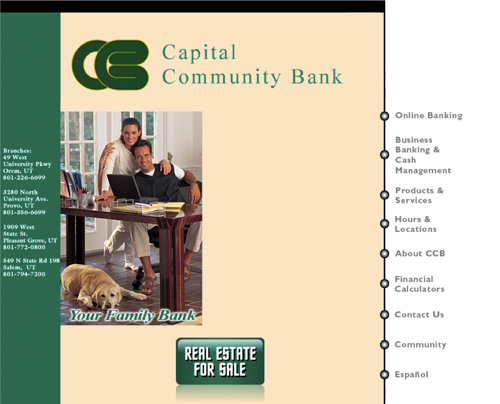 Capital Community Bank old website