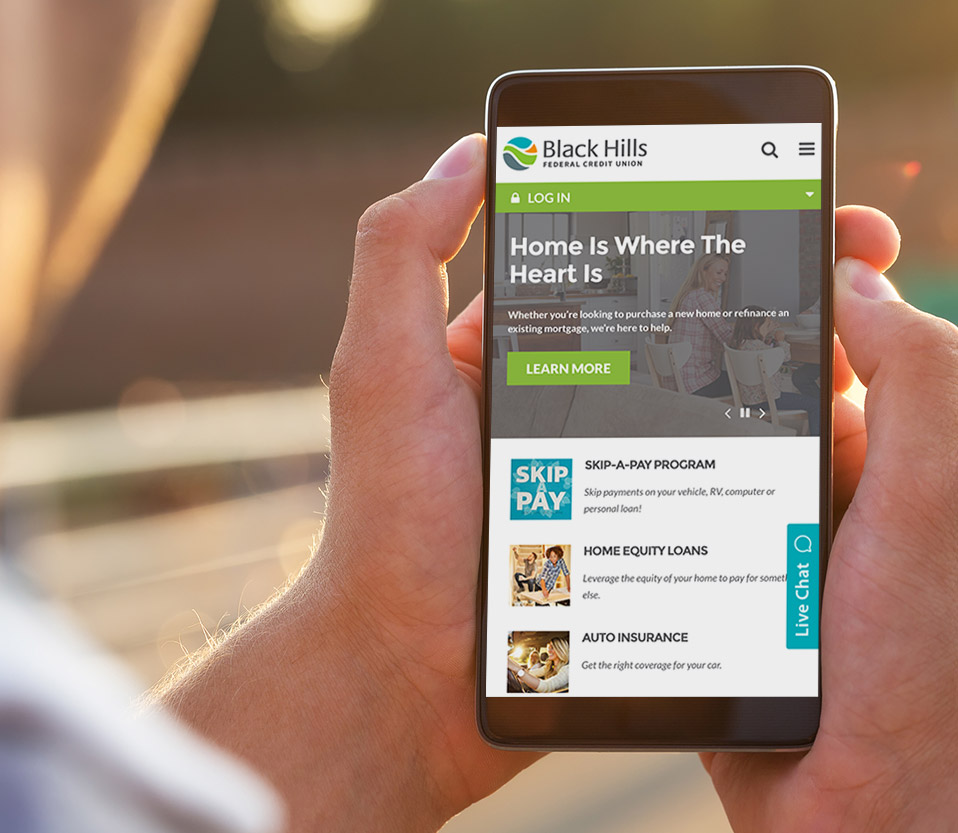Black Hills FCU mobile website design