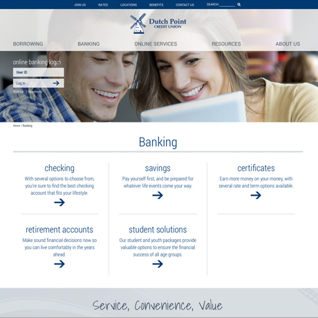 Dutch Point Credit Union redesigned website