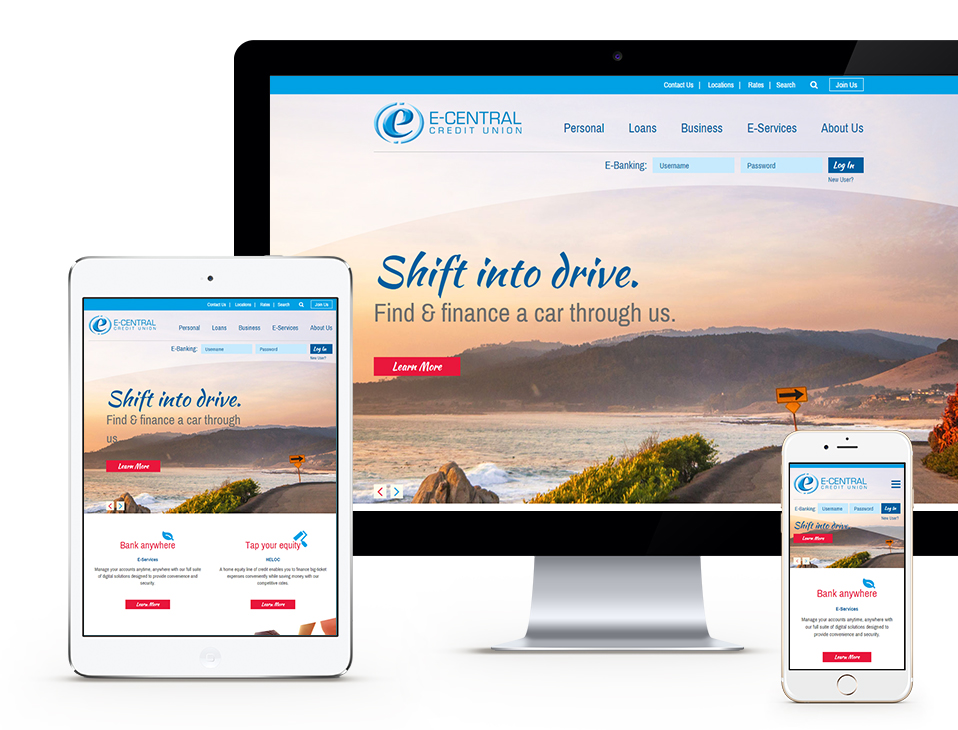E-Central Credit Union responsive web design