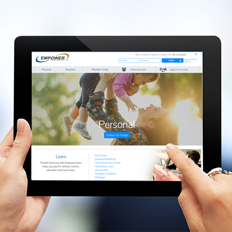 ZAG redesigns Empower Federal Credit Union's website - tablet view