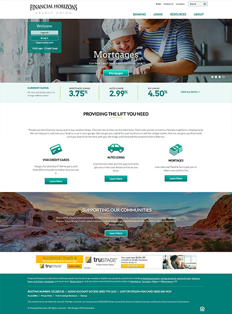 Financial Horizons Homepage Website Redesign 
