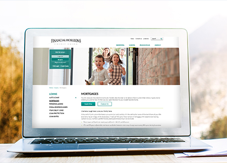 Financial Horizons Website Design on Laptop