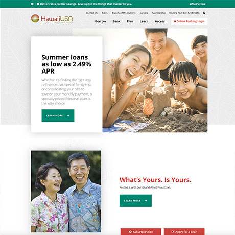 Hawaii USA FCU homepage