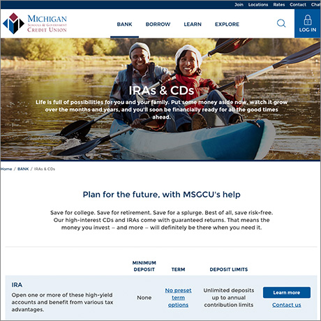 MSGCU website design