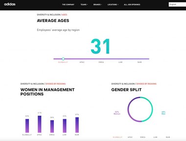 Adidas-Demographics Adidas website diversity