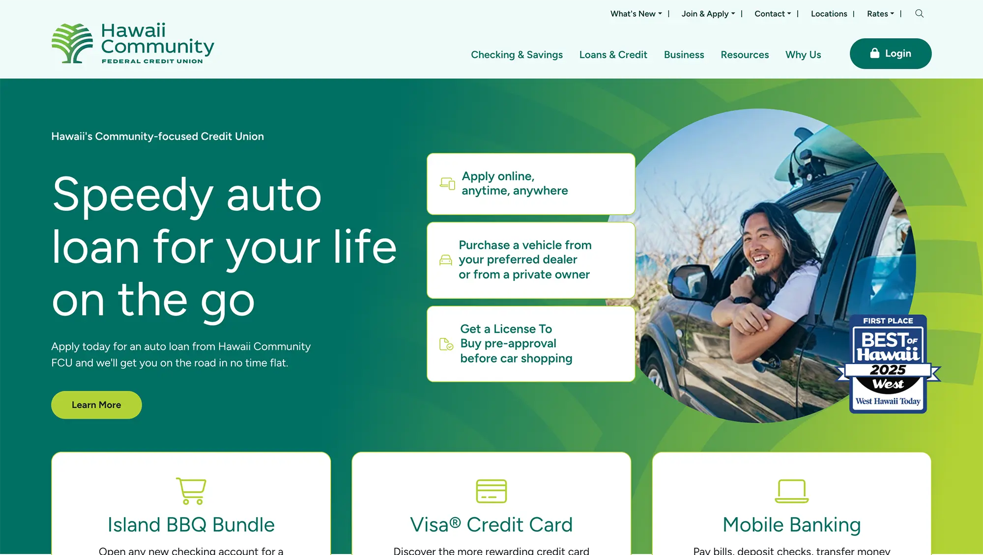hawaii community fcu redesigned home page