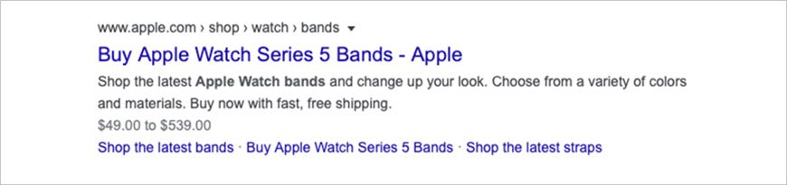 breadcrumbs Apple page Breadcrumbs listing on Google.