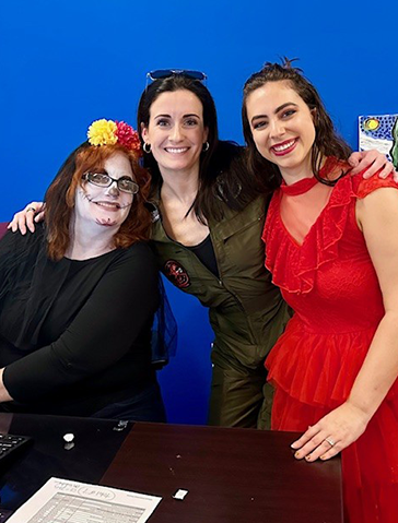 Women on Halloween in costume