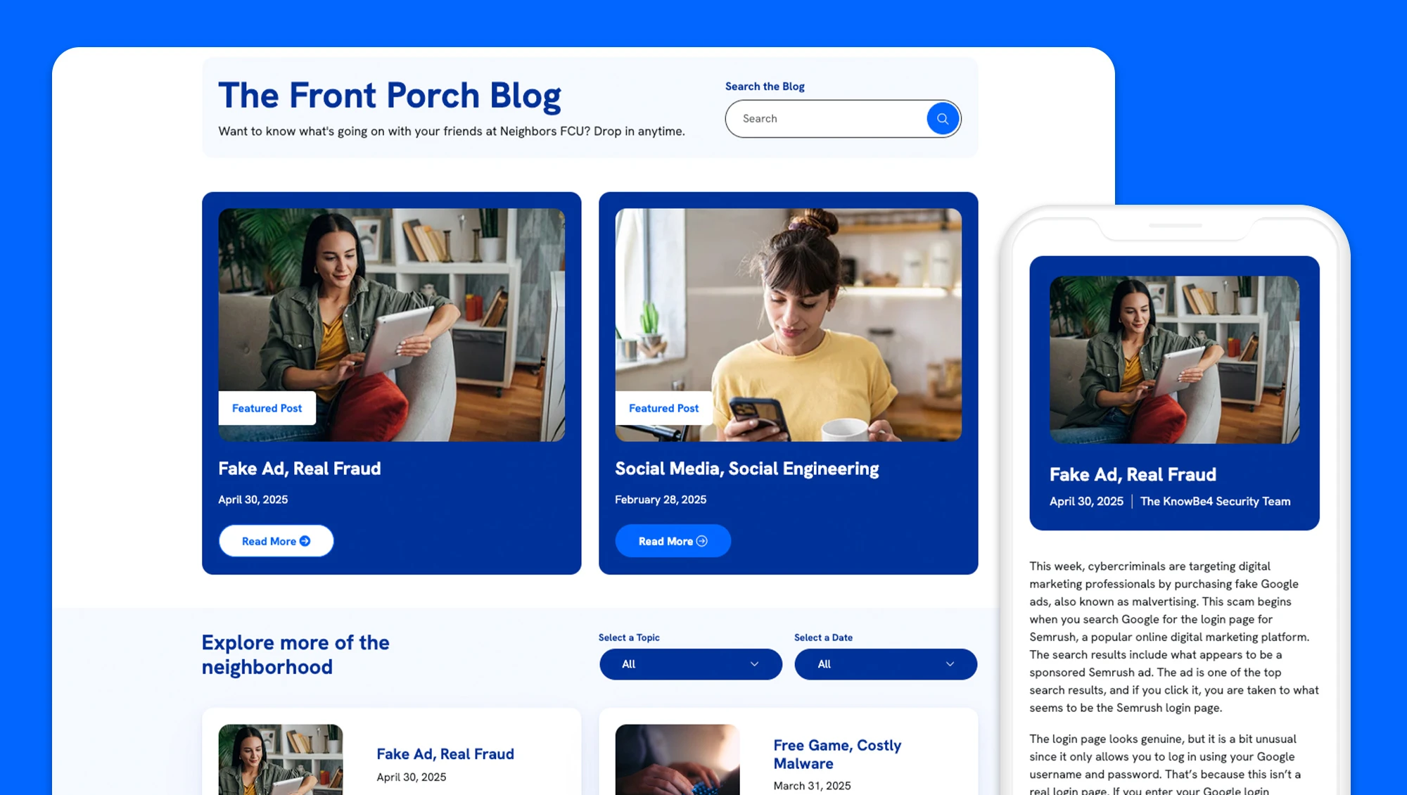 Neighbors FCU Blog page