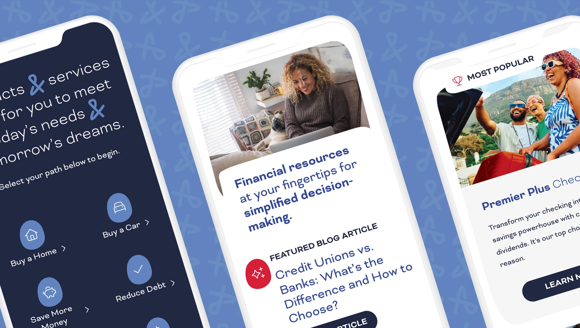 Premier America site pages on mobile phones
