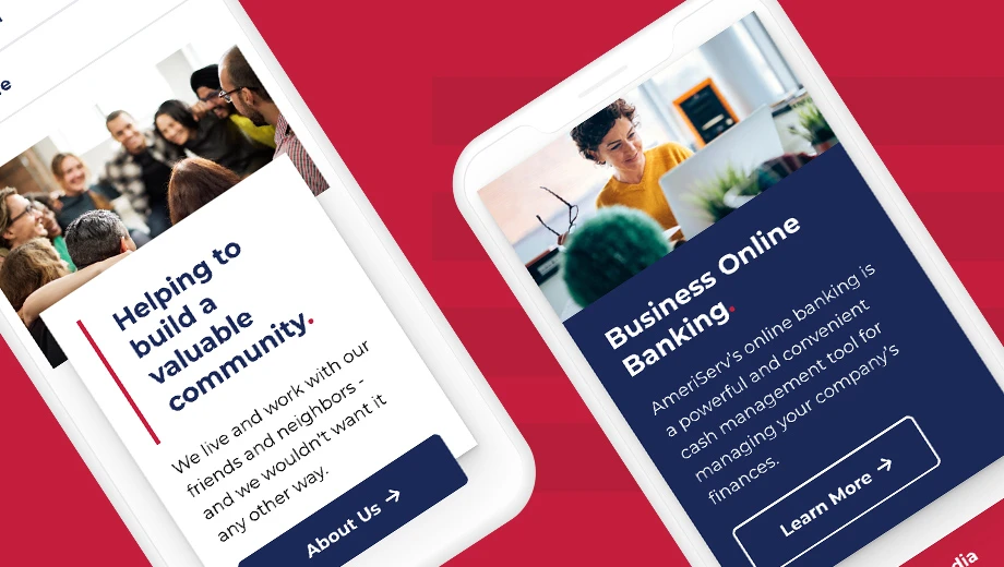 AmeriServ site pages on mobile phones