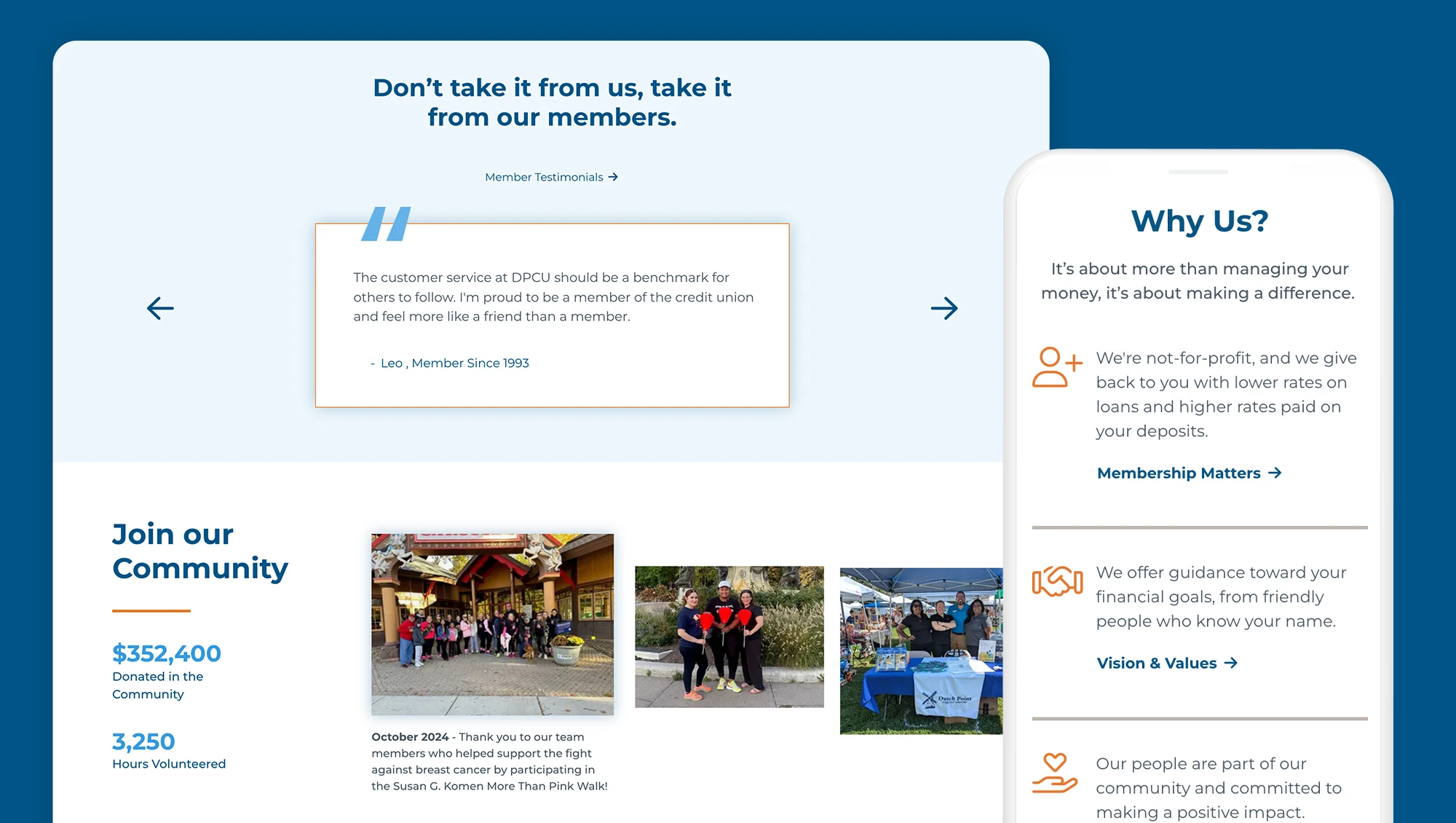 Dutch Point site on desktop and mobile