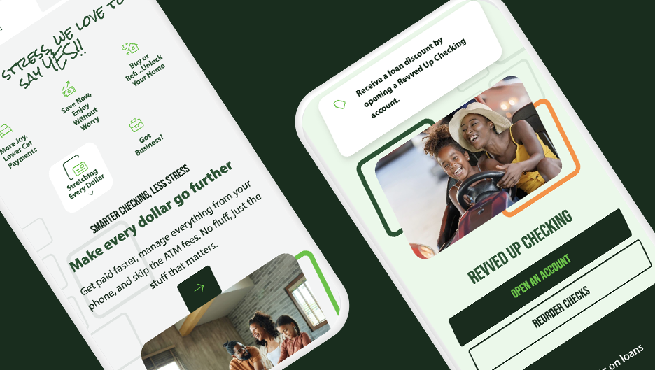 First Community CU website on phone
