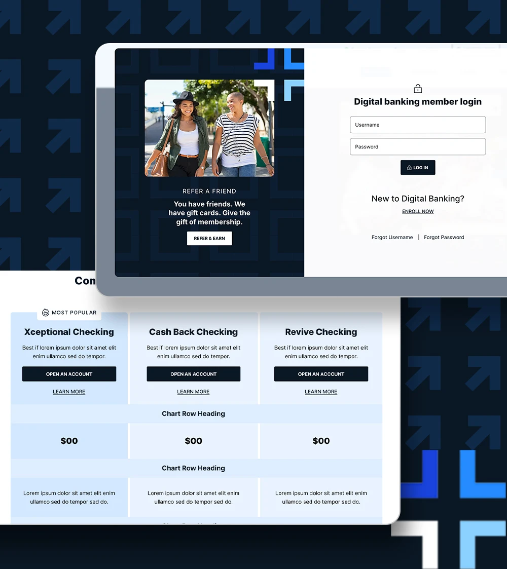 Two screens showing SecurityPlus website