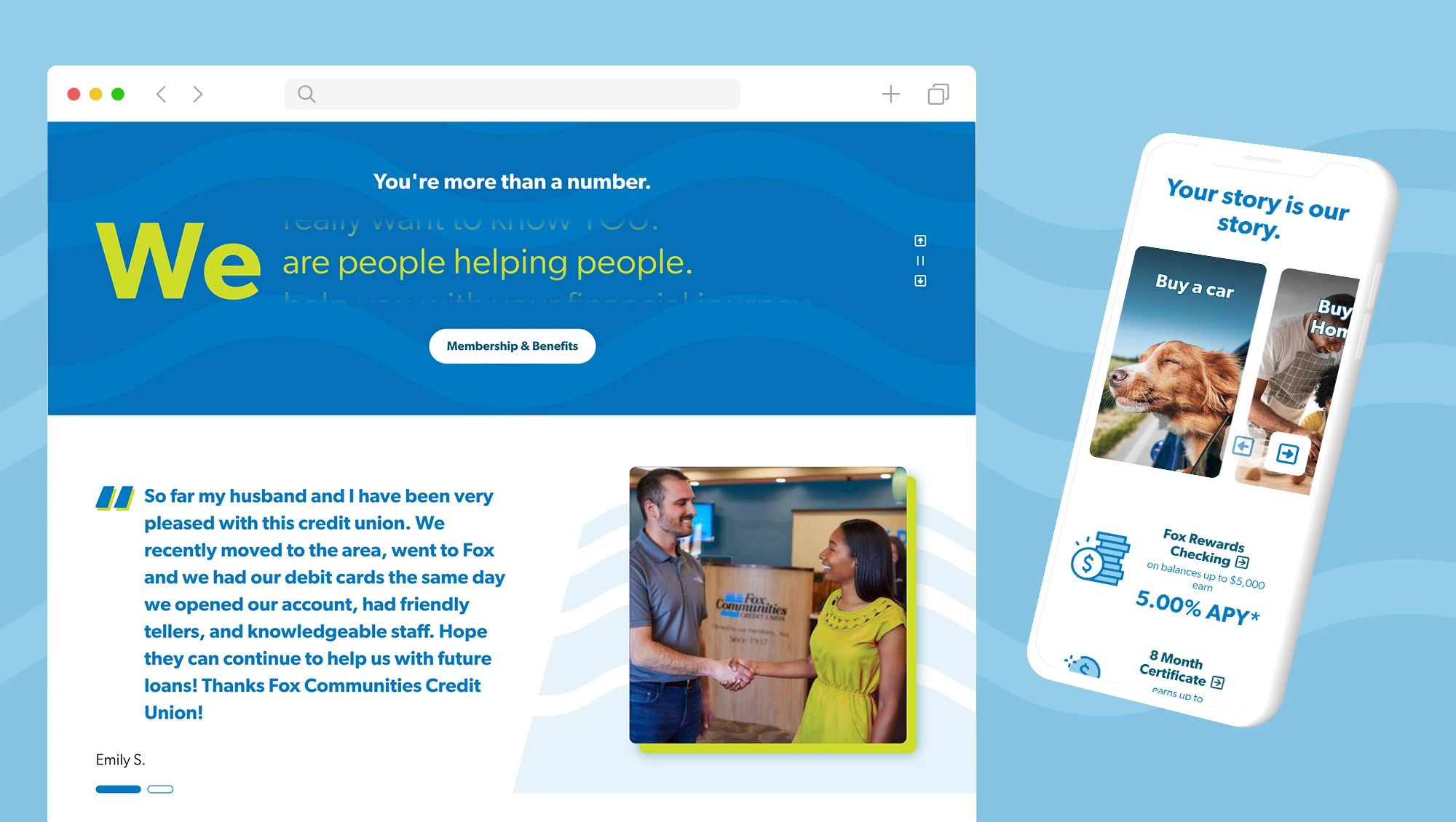 Fox Communities site on desktop and mobile phone