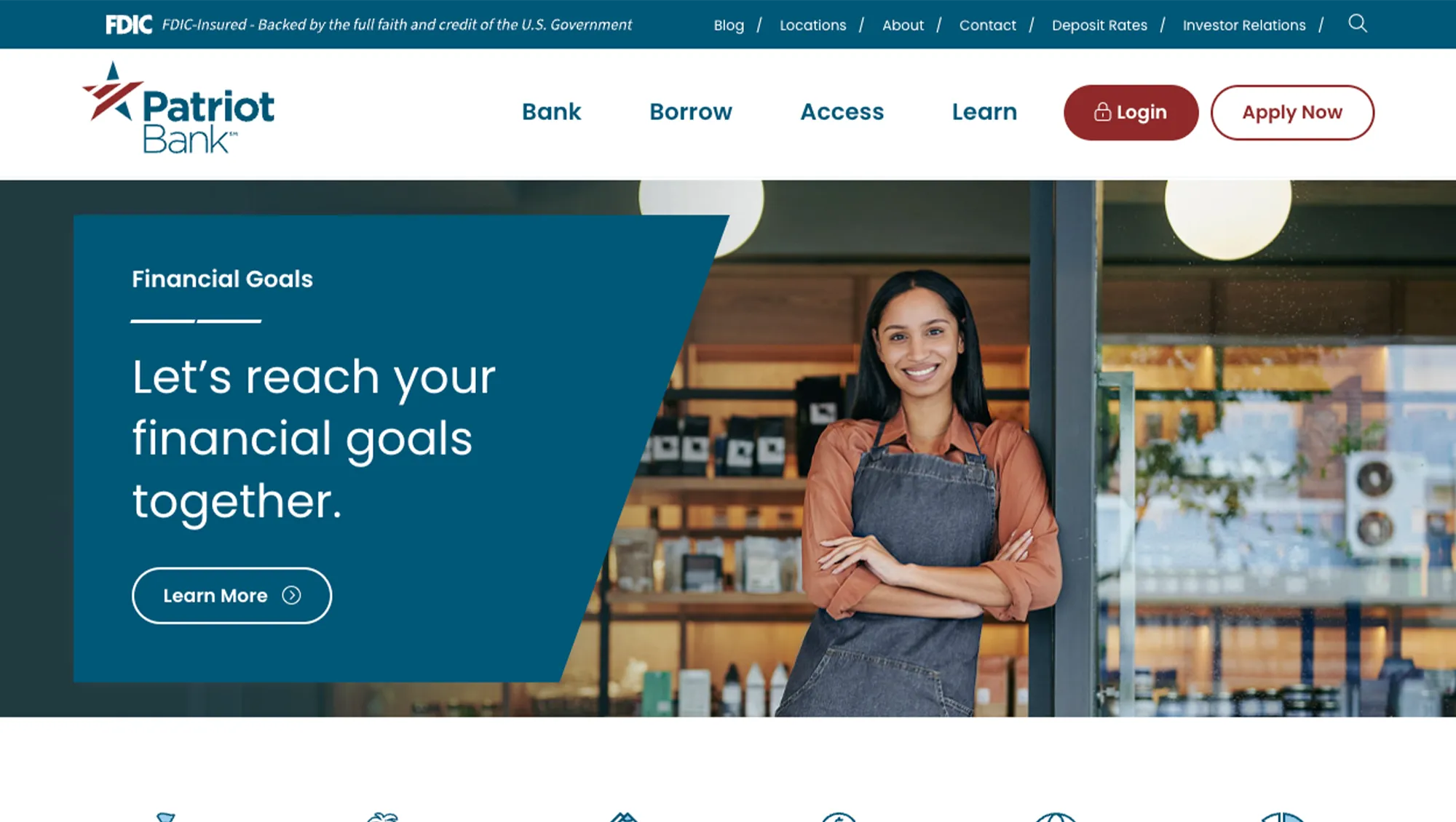 Patriot Bank Homepage banner