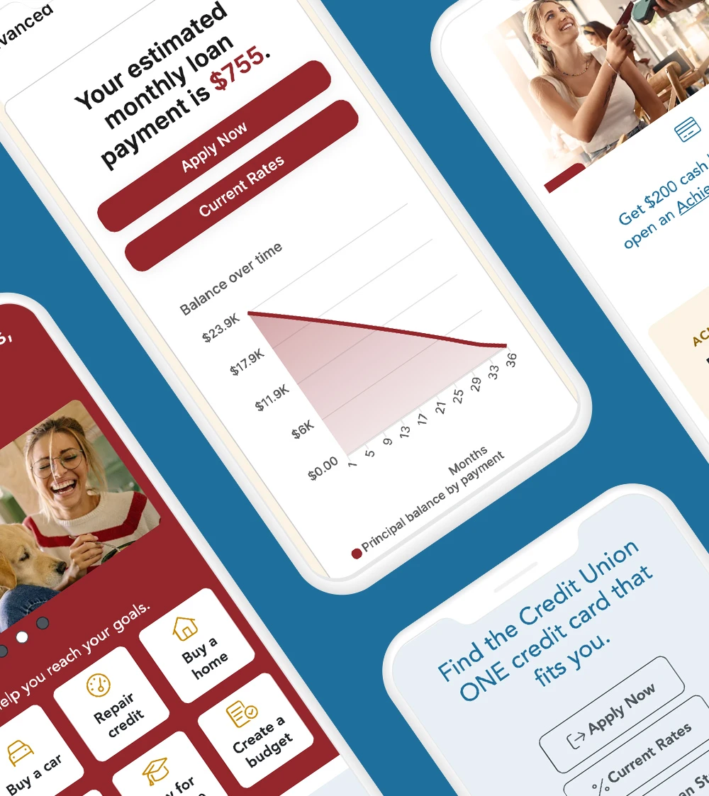 Credit Union One site on mobile phones