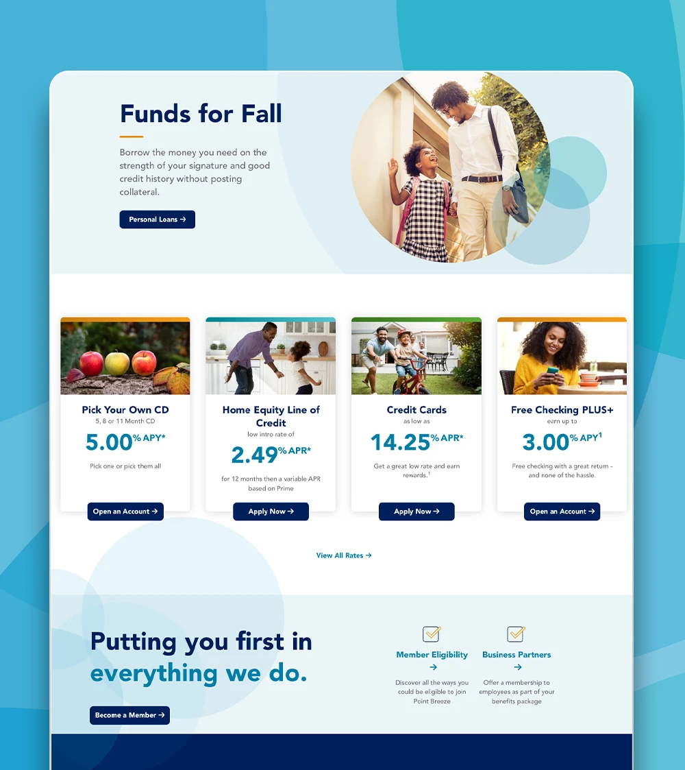 Point Breeze desktop page