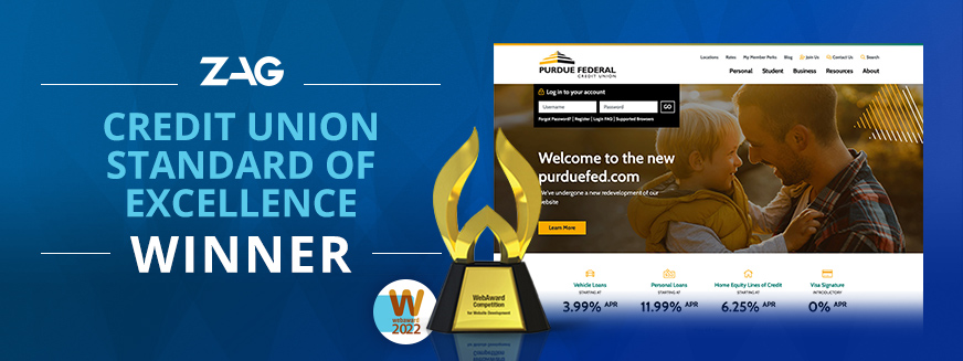 Credit Union Standard of Excellence: Purdue Federal Credit Union purdue fcu webaward,
