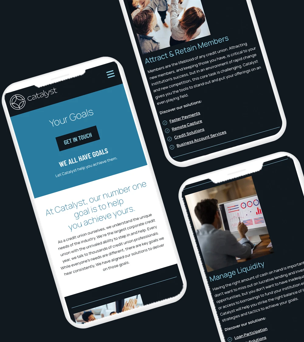 Catalyst pages on mobile phones