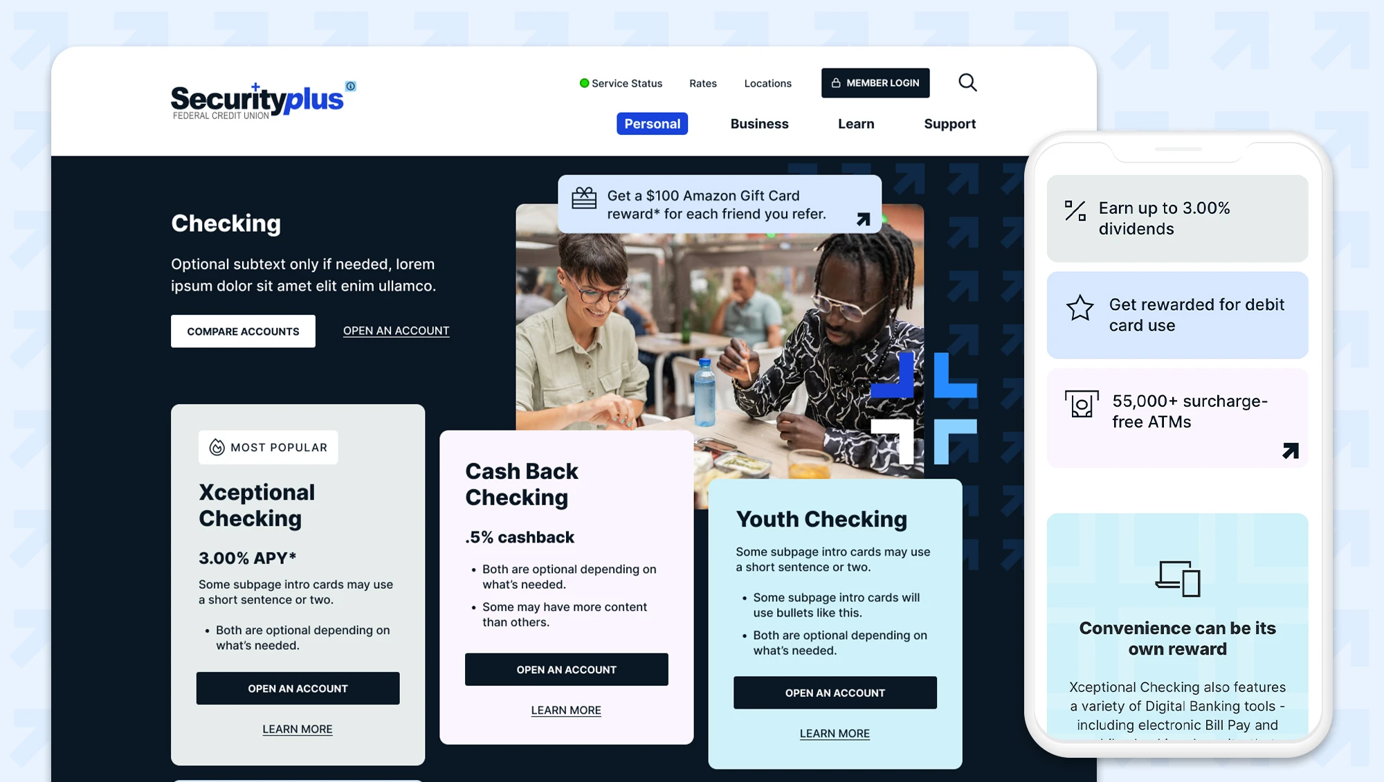 Security Plus website on a desktop screen and mobile phone
