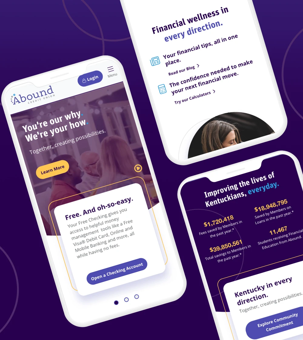 Abound Credit Union site on mobile phones