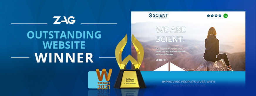 Scient FCU Outstanding Website Winner.