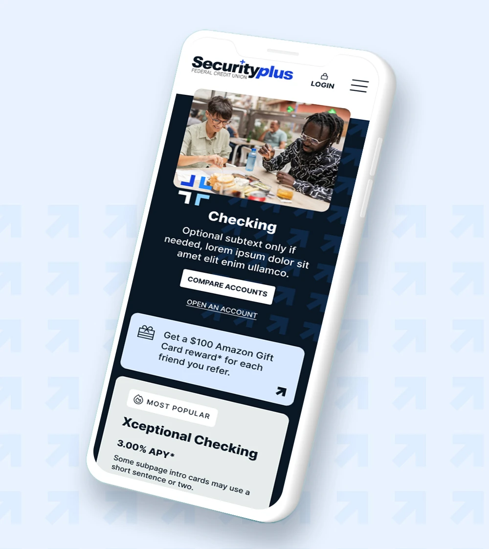 Security Plus website on a mobile phone